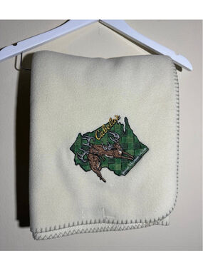 Cabela's Unisex Throw Blanket One Size Beige Green Wisconsin Edition